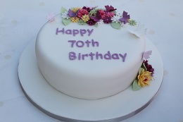 70th birthday flower cake